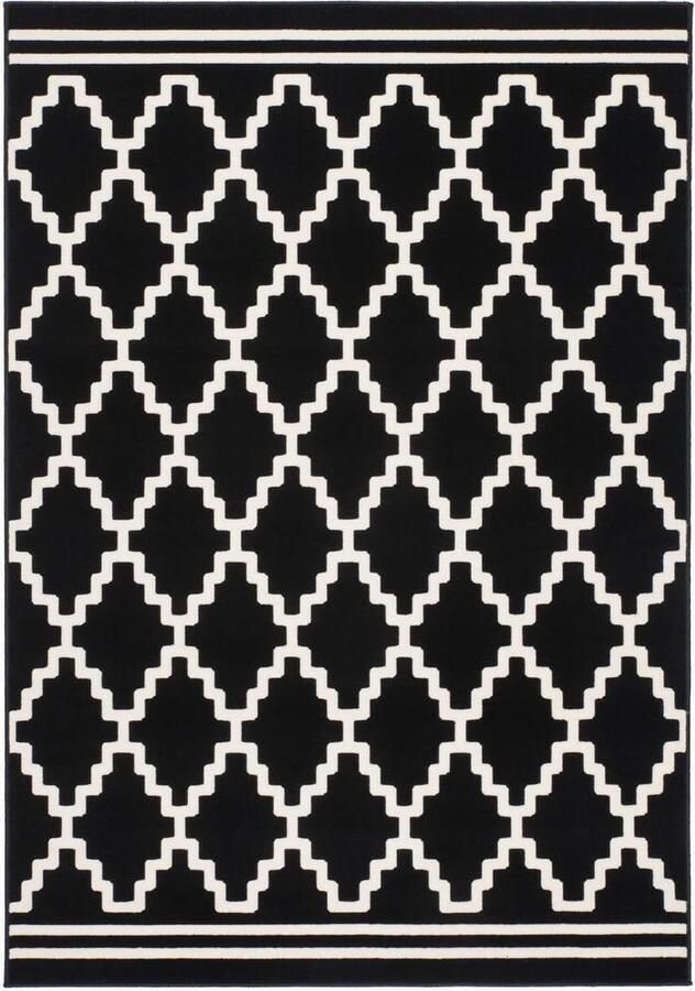 Kayoom Zwart vloerkleed 160x230 cm Symmetrisch patroon Modern - Foto 2