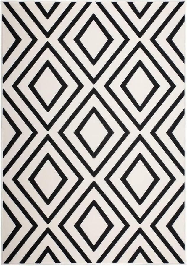 Kayoom Zwart-Wit vloerkleed 200x290 cm Symmetrisch patroon Modern - Foto 2