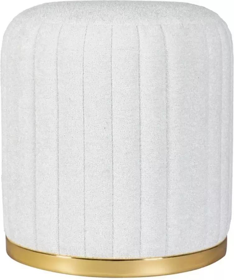 Kayoom Poef Hocker Bijzettafel Wit Goud