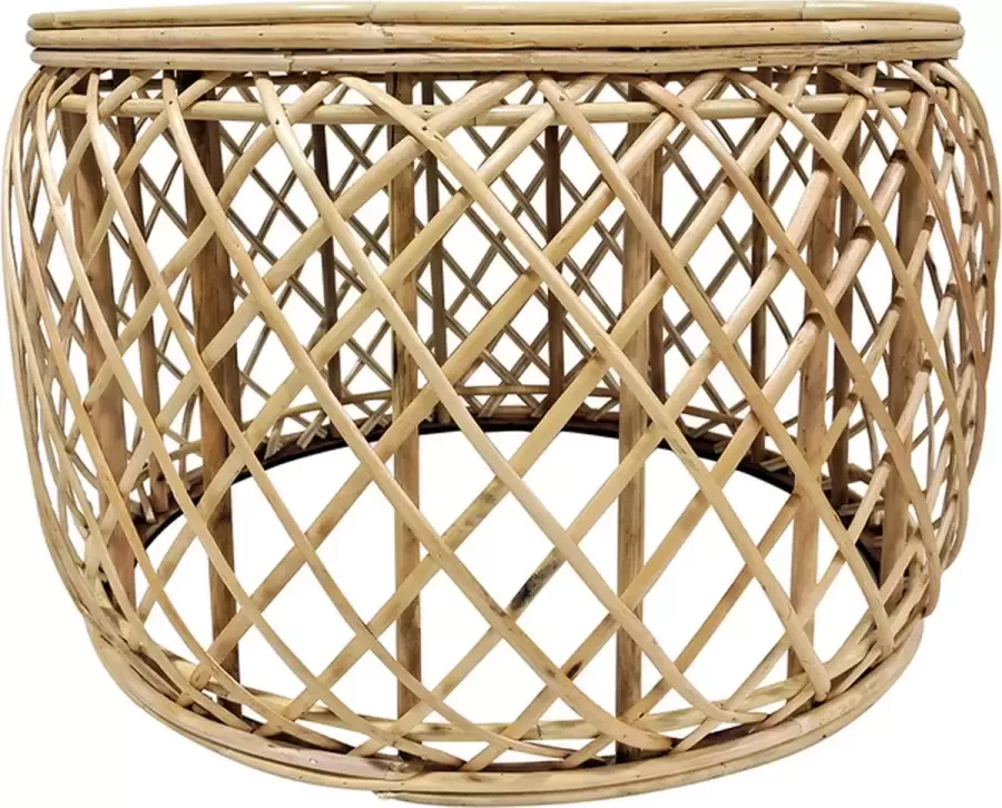 Kayoom Rattan tafel massa handgemaakt natuurlijk 60 x 60 x 40 cm