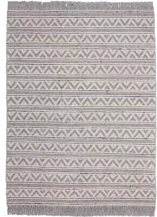 Kayoom Vloerkleed natura 410 75% wol (nieuw-zeeland) 25% polyester naturel zilver 80 x 150 cm