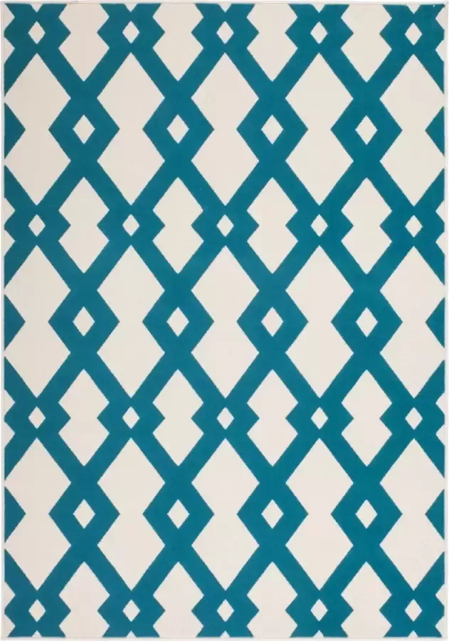 Kayoom Vloerkleed now! 100 ivoor turquoise 160 x 230 cm