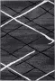 Kayoom Vloerkleed vancouver 110 antraciet zwart wit 160 x 230 cm - Thumbnail 1
