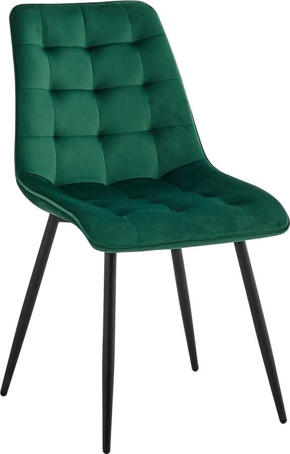 KBK Eetkamerstoel Set van 4 Mordene Look Fluwelen Bekleding Groen