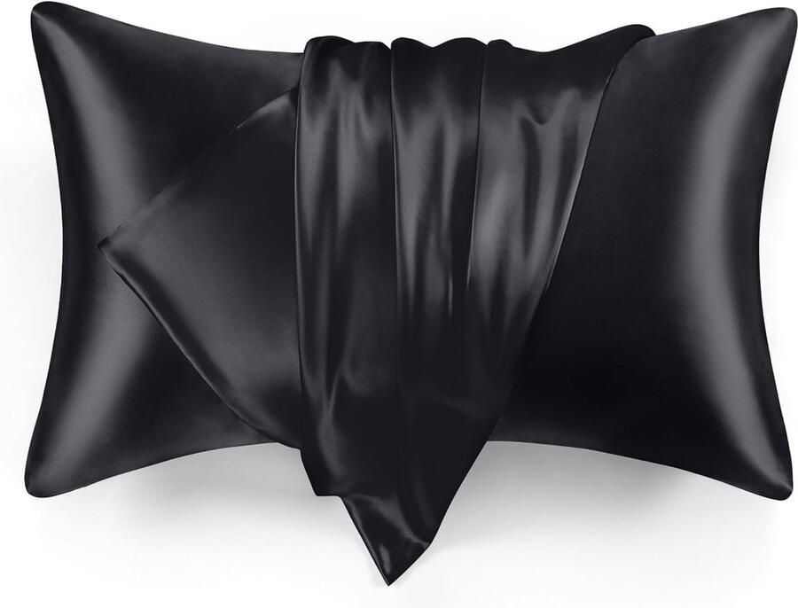 KCVV Kussensloop-Kussenslopen-Decoratieve Kussenhoezen-Moderne Bankkussenssierkussen-Zacht Voor Bank En Woonkamer- Ademende Kussensloop-75 x 50 cm-Zwart-2 Stuks