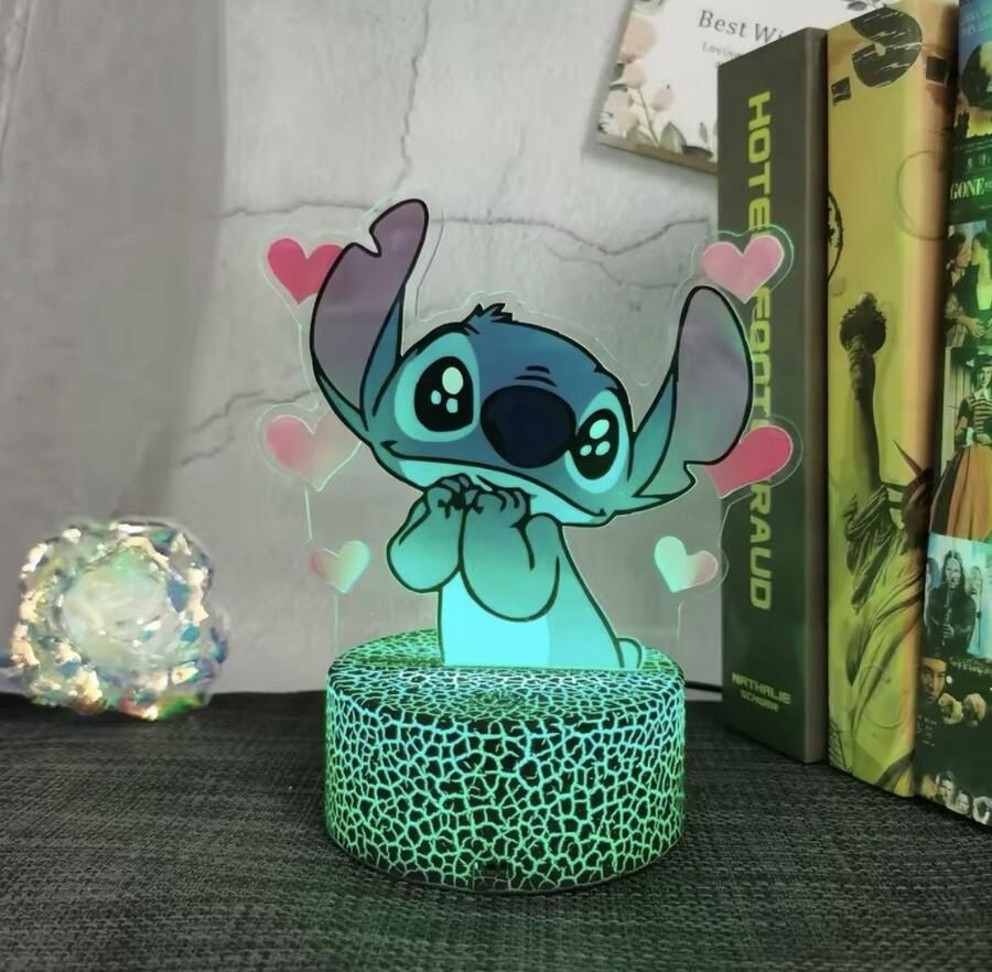 KD Filter Products Stitch lamp hart Nachtverlichting Illusie Kleurverlichting 7 Kleurveranderingen Kinderkamer Decoratie