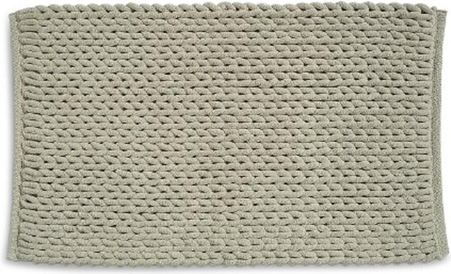 Kela Badkamer Vloerkleed Badmat 100 x 60 cm Taupe Gerecycled Polyester Katoen Masha