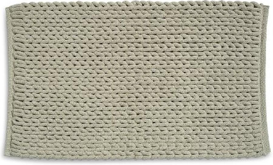 Kela Badkamer Vloerkleed Badmat 80 x 50 cm Taupe Gerecycled Polyester Katoen Masha