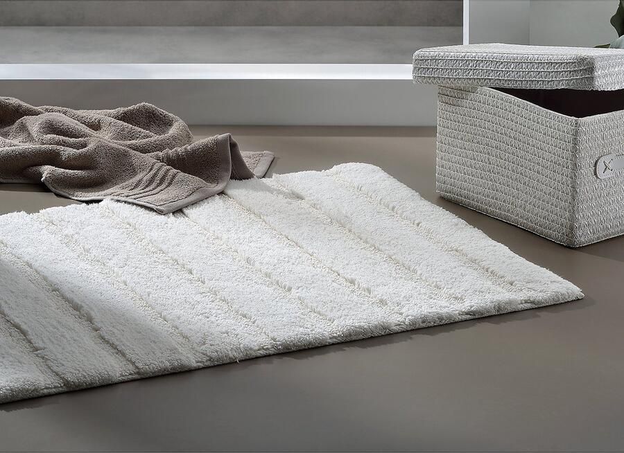 Kela Badmat 120 x 70 cm Katoen Rook Blauw Megan