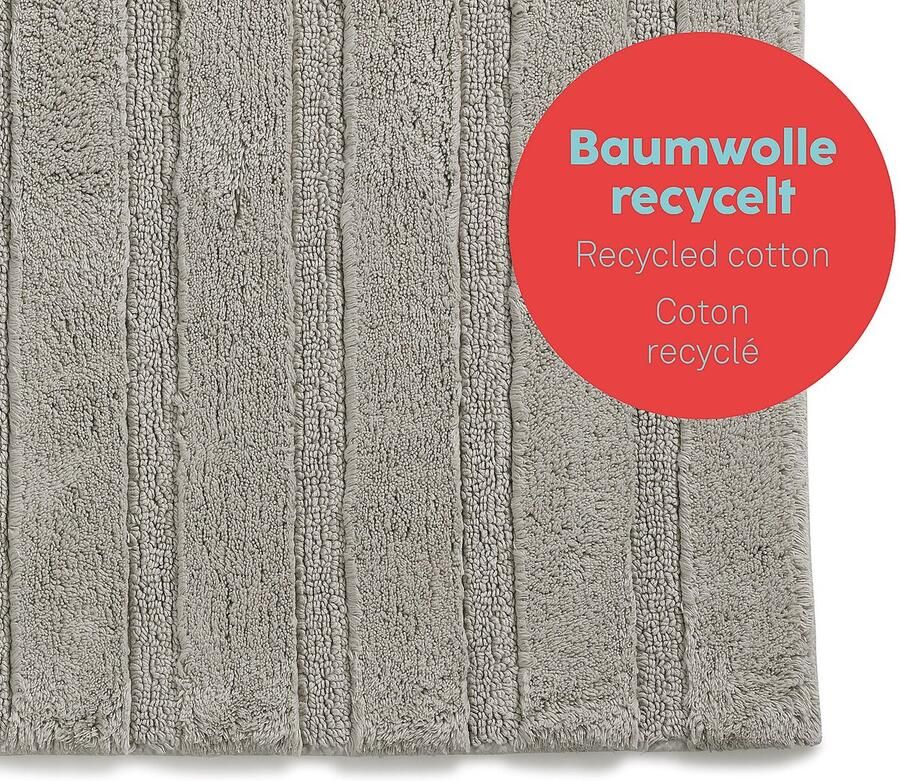 Kela Badmat 120 x 70 cm Katoen Zilvergrijs Megan