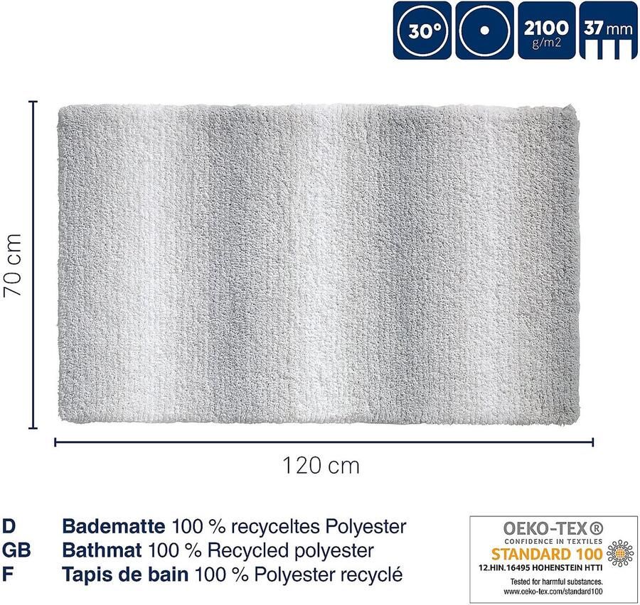 Kela Badmat 120 x 70 cm Polyester Oud Roze Ombre