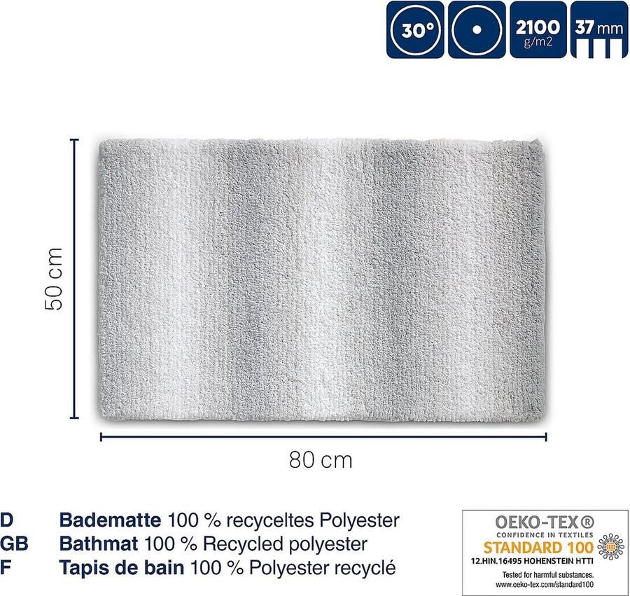 Kela Badmat 80 x 50 cm Polyester Freeze Blue Ombre