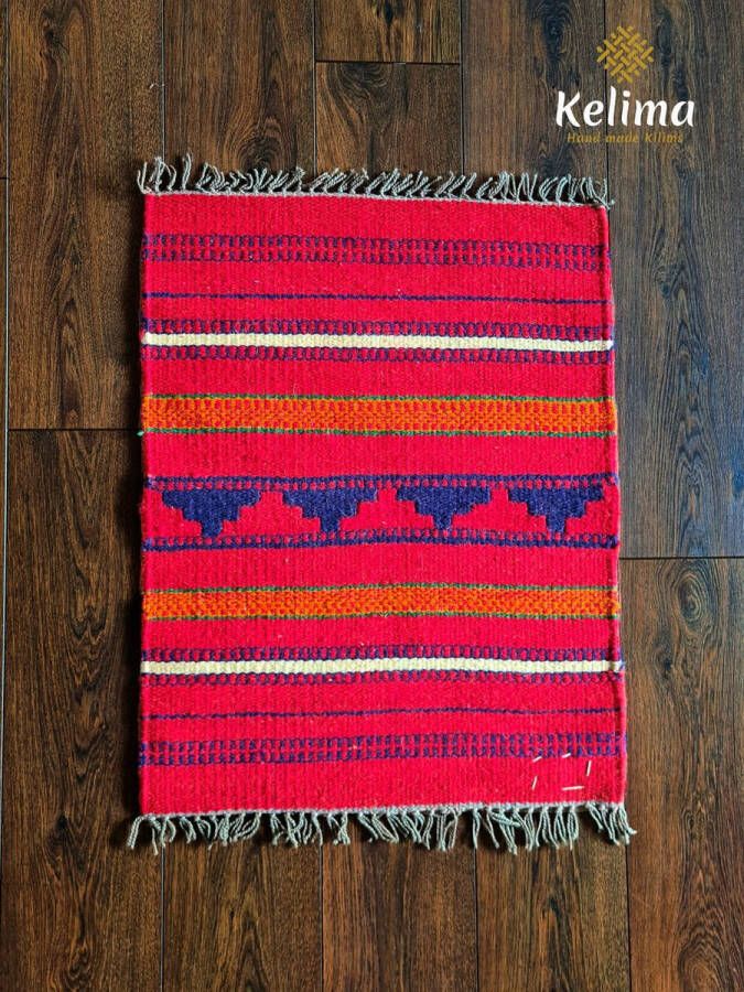 Kelima Handgemaakt Kelim vloerkleed 60 cm x 80 cm Bedouin Wol tapijt Kilim Uit Egypte Handgeweven Loper tapijt Keukenmat Tafelkleed - Foto 2
