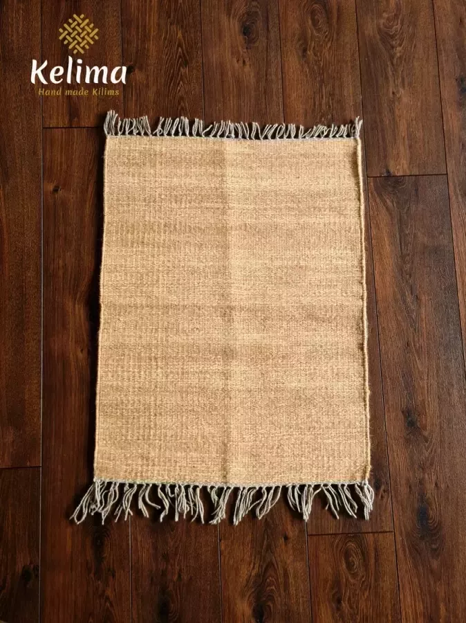 Kelima Handgemaakt Kelim vloerkleed 60 cm x 80 cm Naturel Wol tapijt Kilim Uit Egypte Handgeweven Loper tapijt Woonkamer tapijt