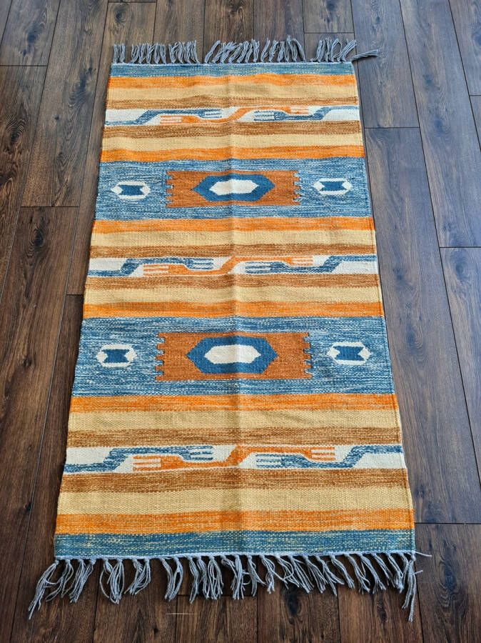 Kelima Handgemaakt Kelim vloerkleed 90 cm x 160 cm Klassieke Wol tapijt Kilim Uit Egypte Handgeweven Loper tapijt Woonkamer tapijt Oosterse Vloerkleed - Foto 2