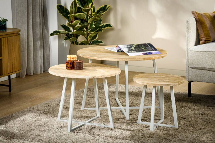 Kennis Salontafel Amara set van 3 golden pure