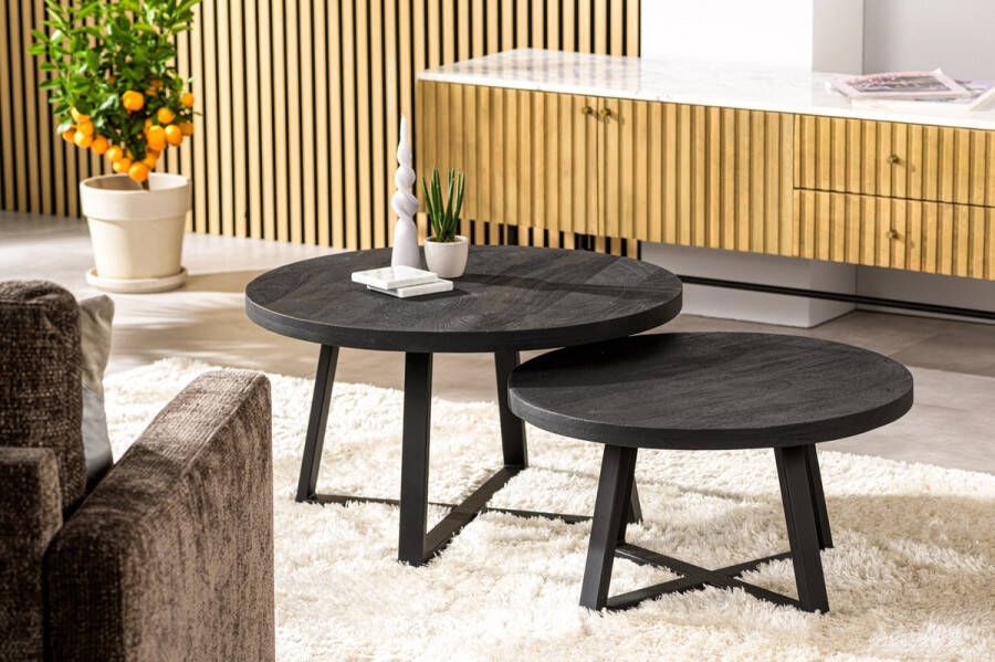 Kennis Salontafel Brenn set van 2 zwart