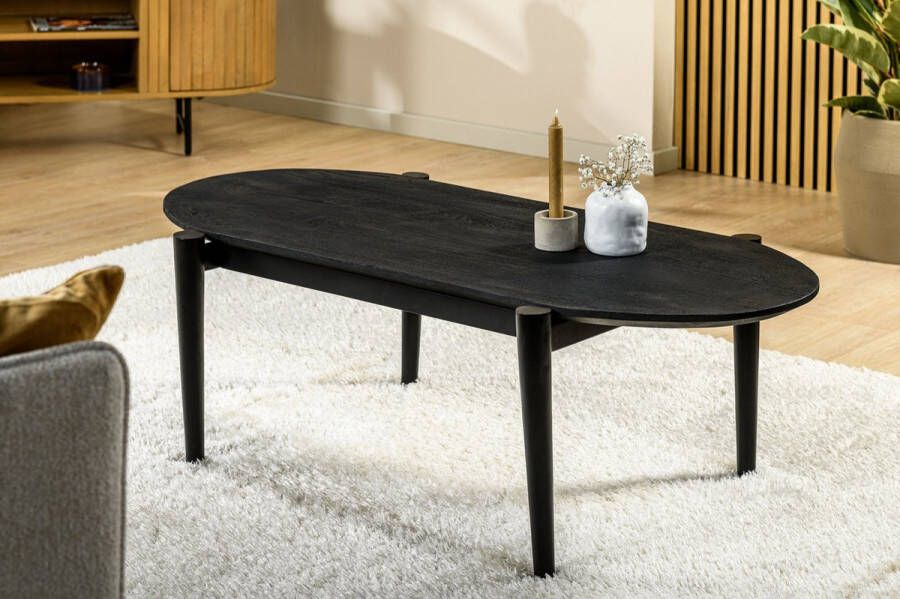 Kennis Salontafel ovaal Nora 120x60 cm zwart