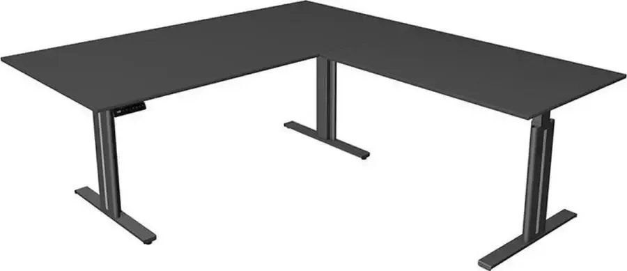 Kerkmann Hoekbureau Move-3 elegant antraciet 200x220cm elektrisch verstelbaar