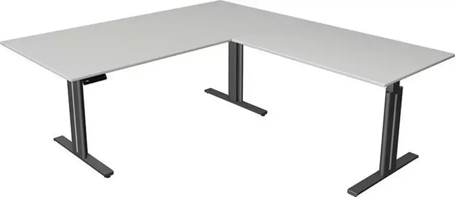 Kerkmann Hoekbureau Move-3 elegant licht grijs 200x220cm elektrisch verstelbaar