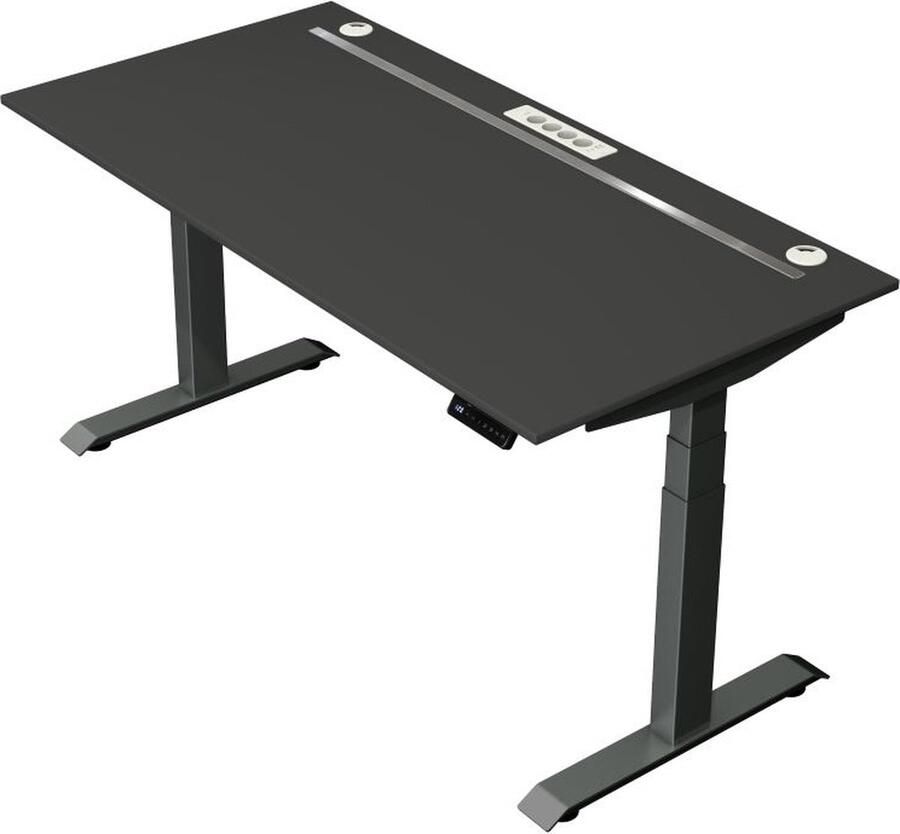 Kerkmann Zit sta bureau Move Boost 4 160x80cm antraciet-antraciet