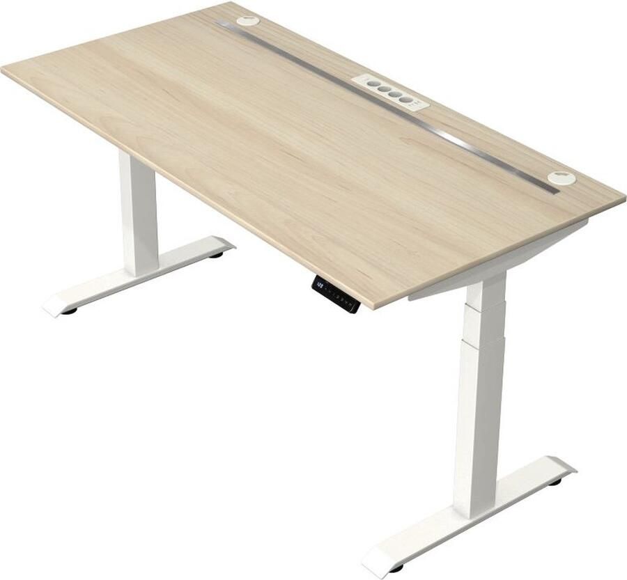 Kerkmann Zit sta bureau Move Boost 4 160x80cm essenhout-wit