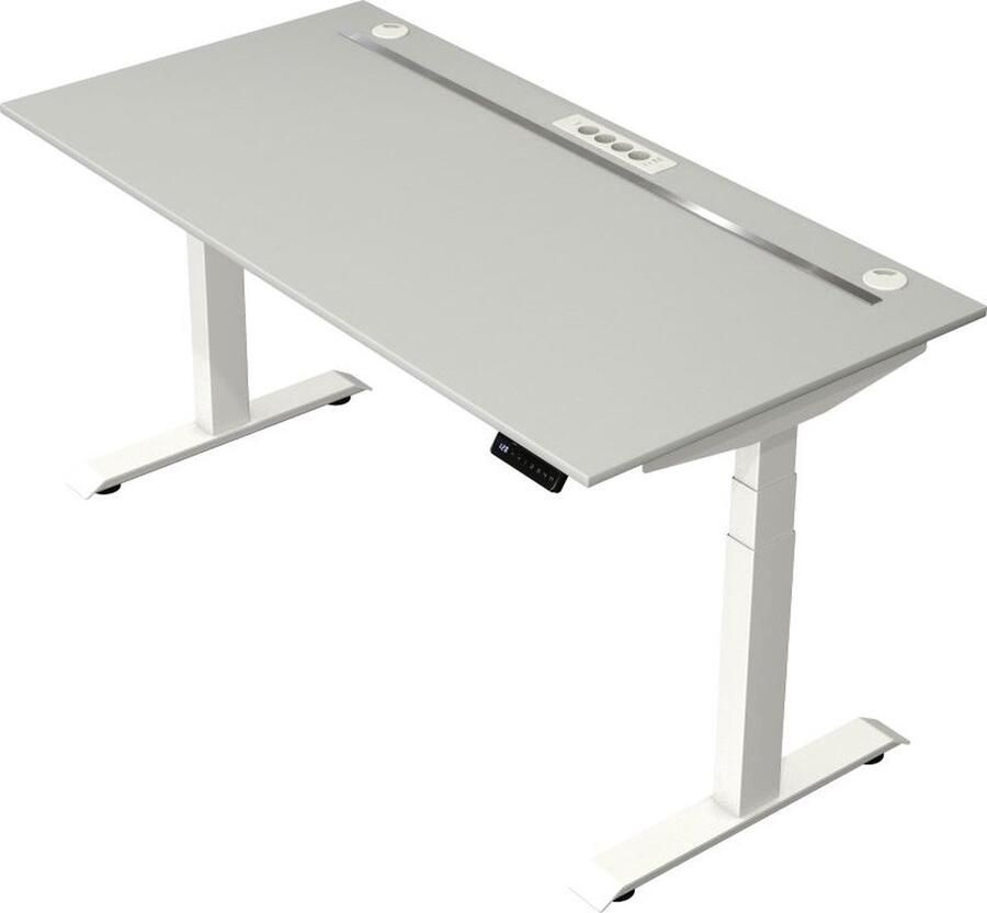 Kerkmann Zit sta bureau Move Boost 4 160x80cm licht grijs-wit