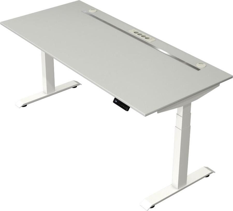 Kerkmann Zit sta bureau Move Boost 4 180x80cm licht grijs-wit