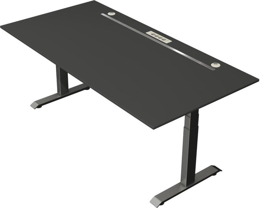 Kerkmann Zit sta bureau Move Boost 4 -200x100cm antraciet-antraciet