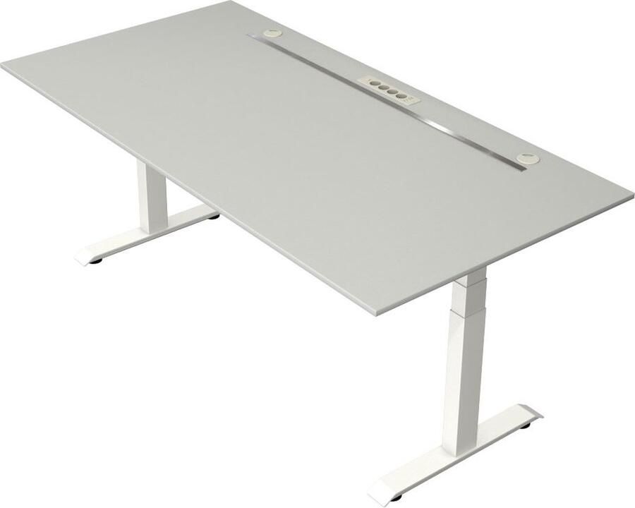Kerkmann Zit sta bureau Move Boost 4 200x100cm licht grijs-wit