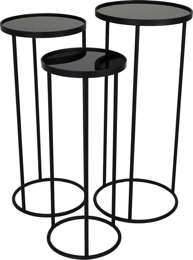 Kersten bv Kersten B.V. Bijzettafel Zwart set van 3 stuks 33 X 33 X 75