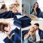 Kesser Fleece deken Flannel Plaid Sherpa Knuffeldeken Snuggie Deken voor op de bank Marineblauw XL (150 cm x 200 cm) - Thumbnail 2