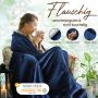 Kesser Fleece deken Flannel Plaid Sherpa Knuffeldeken Snuggie Deken voor op de bank Marineblauw XXL (220 cm x 240 cm) - Thumbnail 1