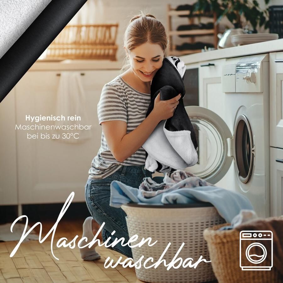 Kesser Fleece deken Flannel Plaid Sherpa Knuffeldeken Snuggie Deken voor op de bank Zwart XL (150 cm x 200 cm) - Foto 3