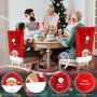 Kesser Stoelhoes voor Kerst Premium Hoes voor eetkamer stoelen Kerstdecoratie Stoelbekleding vor Kerstmis en Feestelijke Kerstmuts Kerstversiering Rood-Wit Rendier Set van 2 - Thumbnail 2