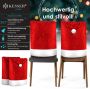 Kesser Stoelhoes voor Kerst Premium Hoes voor eetkamer stoelen Kerstdecoratie Stoelbekleding vor Kerstmis en Feestelijke Kerstversiering Rood-Wit Kerstmuts Set van 2 - Thumbnail 3