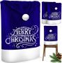 Kesser Stoelhoes voor Kerst Premium Hoes voor eetkamer stoelen Kerstdecoratie Stoelbekleding vor Kerstmis en Feestelijke Kerstversiering Blauw-Wit Merry Christmas Set van 2 - Thumbnail 3
