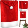 Kesser Stoelhoes voor Kerst Premium Hoes voor eetkamer stoelen Kerstdecoratie Stoelbekleding vor Kerstmis en Feestelijke Kerstversiering Rood-Wit Kerstmuts Set van 4 - Thumbnail 3