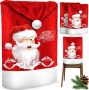 Kesser Stoelhoes voor Kerst Premium Hoes voor eetkamer stoelen Kerstdecoratie Stoelbekleding vor Kerstmis en Feestelijke Kerstmuts Kerstversiering Rood-Wit Kerstman Set van 8 - Thumbnail 1