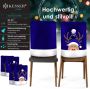 Kesser Stoelhoes voor Kerst Premium Hoes voor eetkamer stoelen Kerstdecoratie Stoelbekleding vor Kerstmis en Feestelijke Kerstversiering Blauw-Wit Rendier Set van 4 - Thumbnail 2