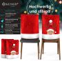 Kesser Stoelhoes voor Kerst Premium Hoes voor eetkamer stoelen Kerstdecoratie Stoelbekleding vor Kerstmis en Feestelijke Kerstmuts Kerstversiering Rood-Wit Rendier Set van 4 - Thumbnail 2