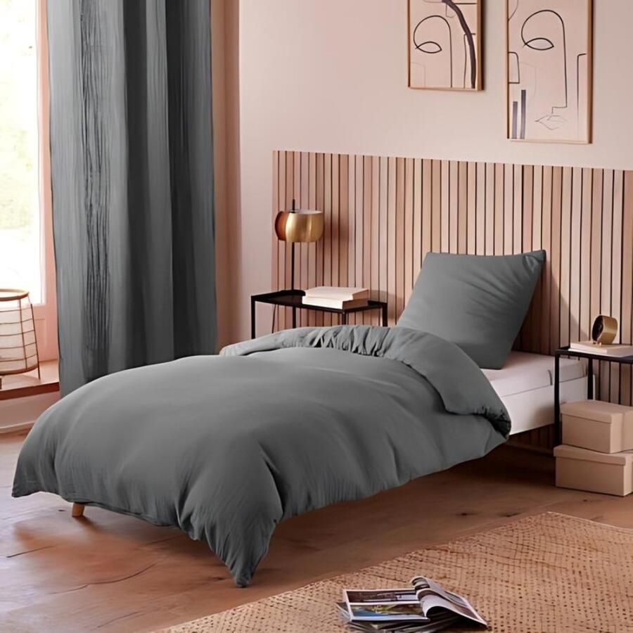 PROMO LINGE Katoenen gaas Beddengoed voor Eenpersoonsbedden Dekbedovertrek 140x200cm [NL]