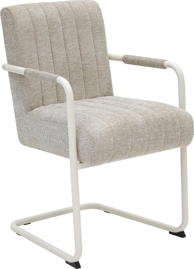 Kick Collection Kick buisframe stoel Isa beige wit frame