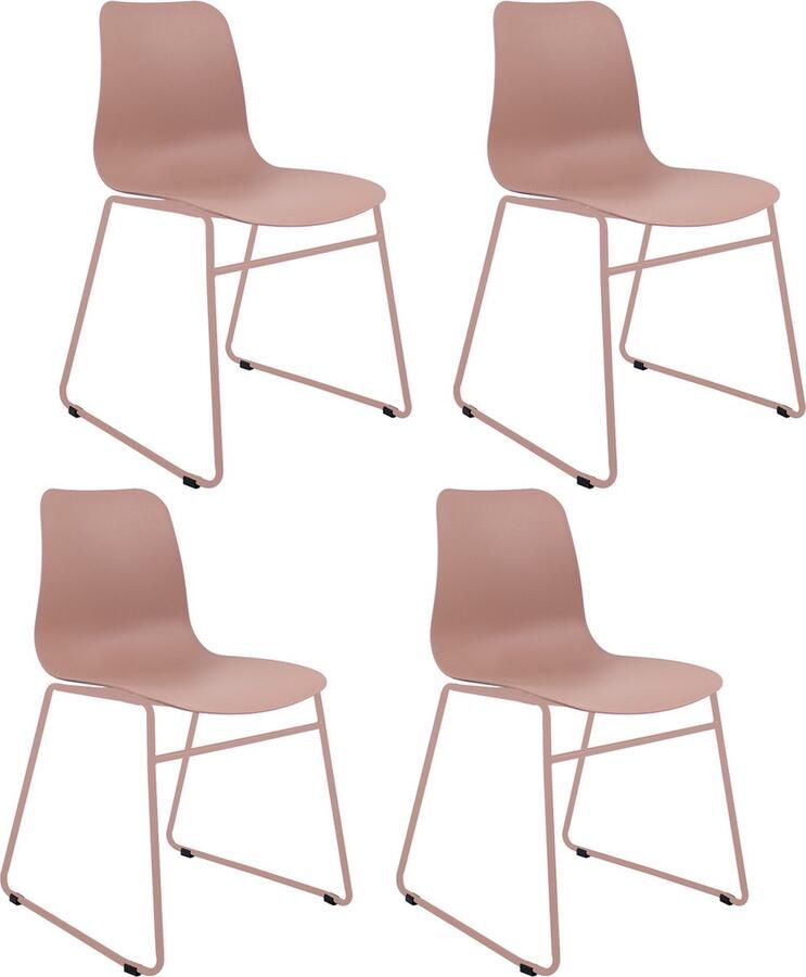 Kick Collection Set van 4 Kick eetkamerstoel Kiki roze