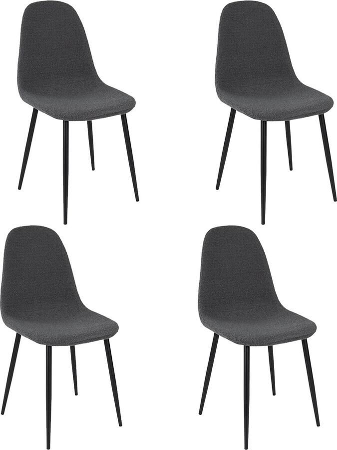 Kick Collection Set van 4 Kick eetkamerstoel Mees donkergrijs