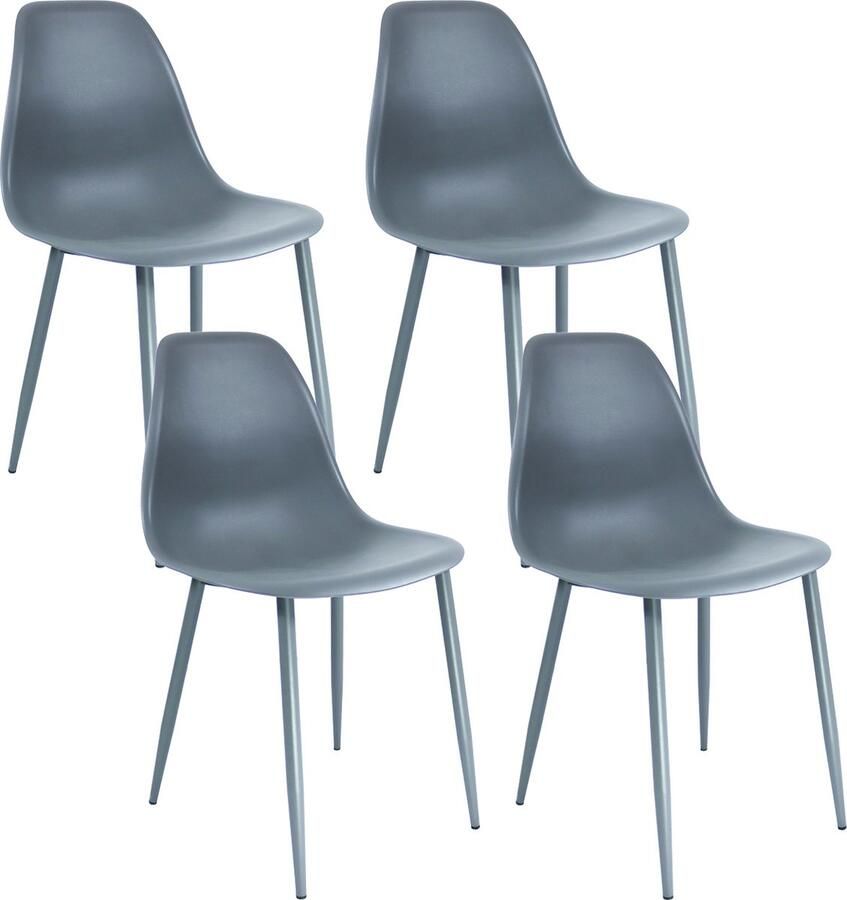 Kick Collection Set van 4 Kick eetkamerstoel Yara donkergrijs