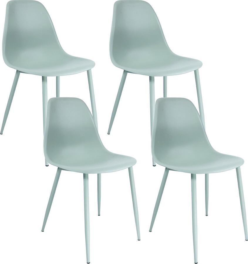 Kick Collection Set van 4 Kick eetkamerstoel Yara pistache