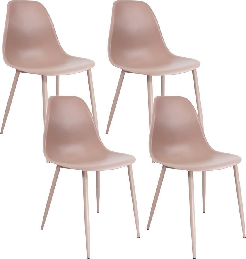 Kick Collection Set van 4 Kick eetkamerstoel Yara roze