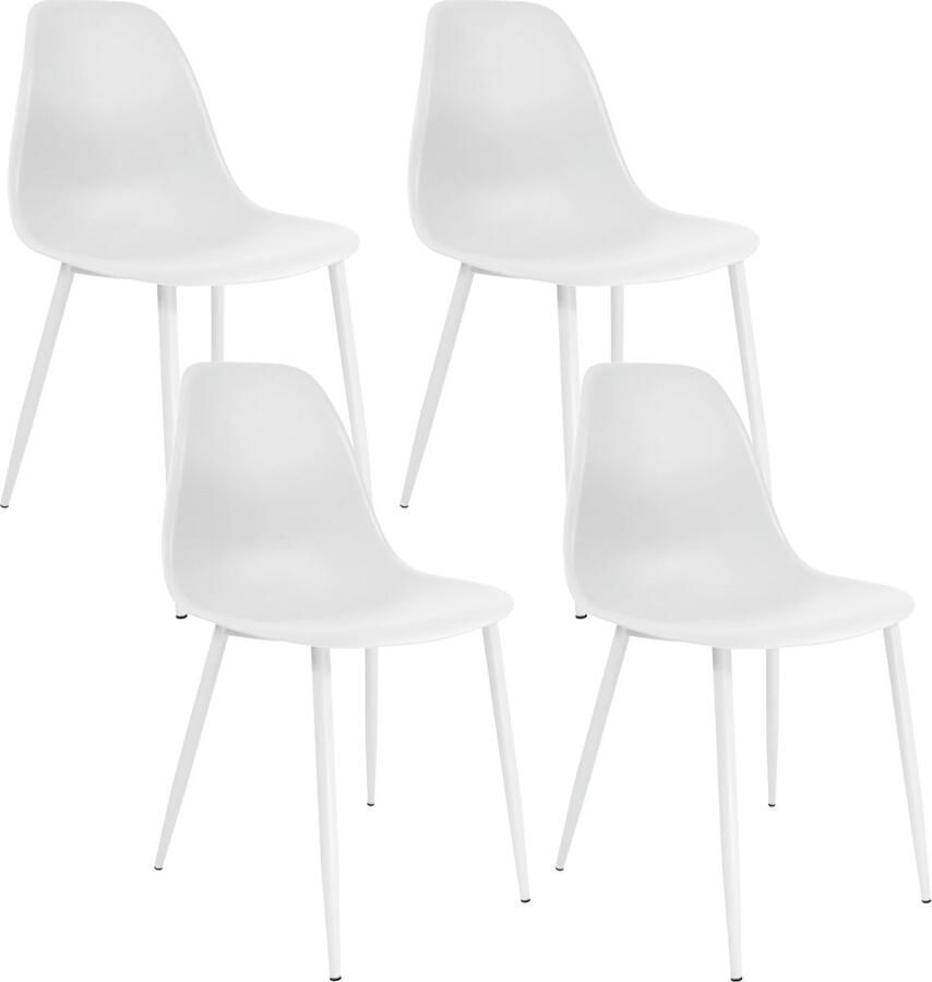 Kick Collection Set van 4 Kick eetkamerstoel Yara wit