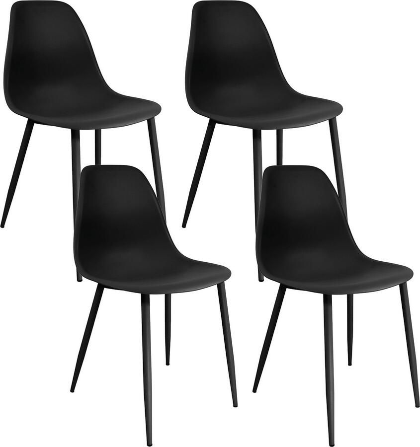Kick Collection Set van 4 Kick eetkamerstoel Yara zwart